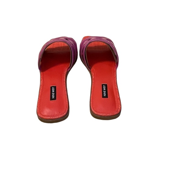 NWOT Nine West Geena Flat Slide Sandals, Dark Pink Fuchsia, Size 11M - Picture 9 of 12